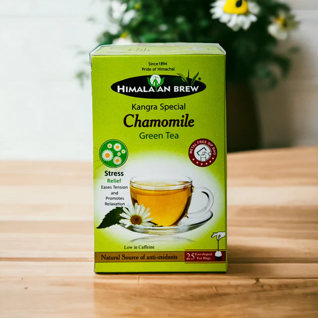 Himalayan Brew – Kangra Special Chamomile Green Tea Bags (25 Bags)